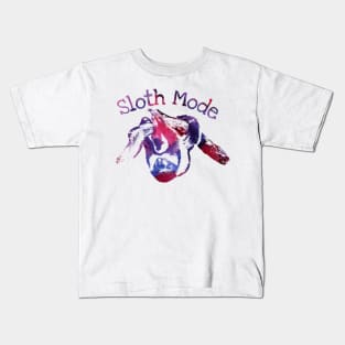 Sloth Mode  Purple Watercolor Kids T-Shirt